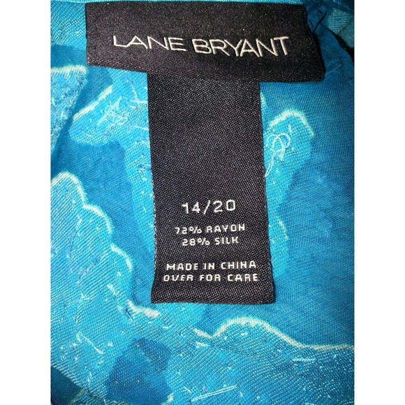 Lane Bryant Blue Peacock Floral Beaded Poncho One Size 14/20 EUC - Picture 6 of 6